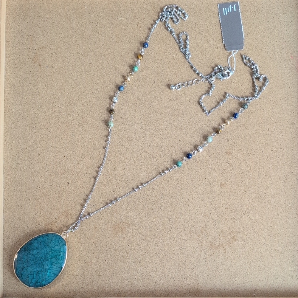 J. Jill Silver Necklace with Teardrop and Mixed Beads